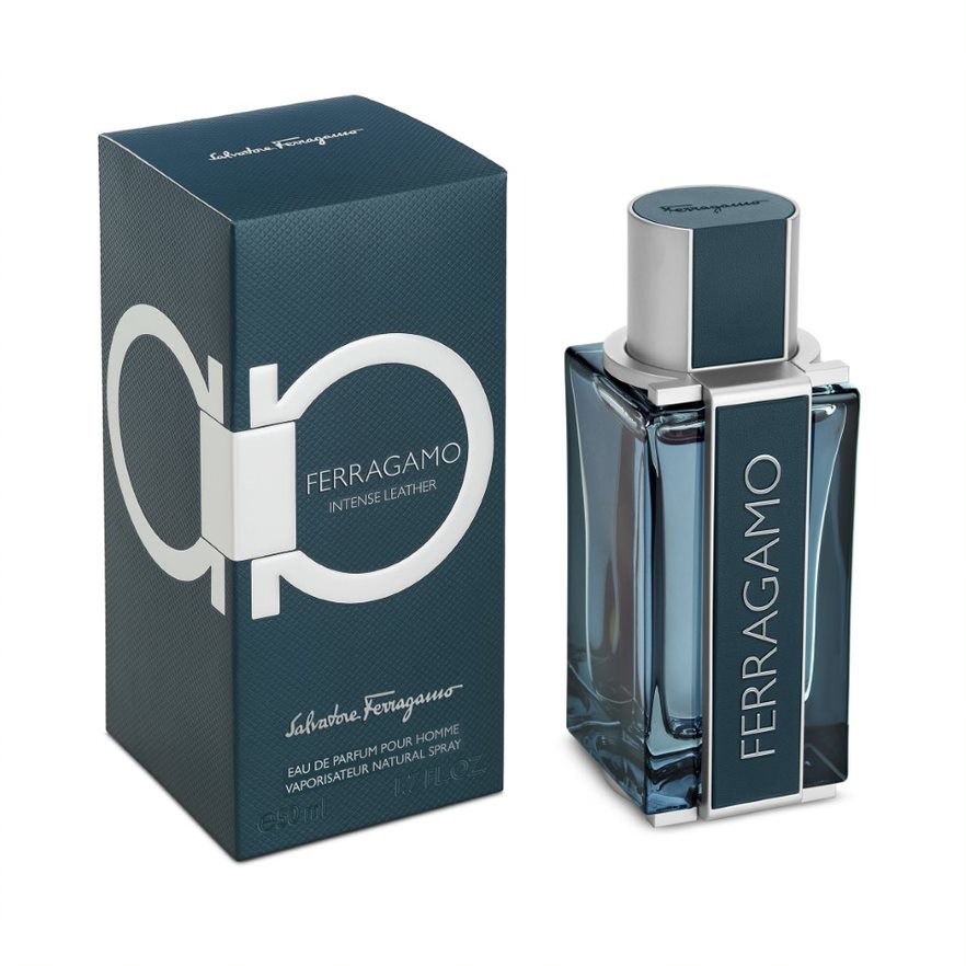 Salvatore Ferragamo Ferragamo Intense Leather Eau de Parfum 50ml - Profumo Uomo con Note di Mandarino, Pepe Rosa e Assoluta di Salvia Sclarea