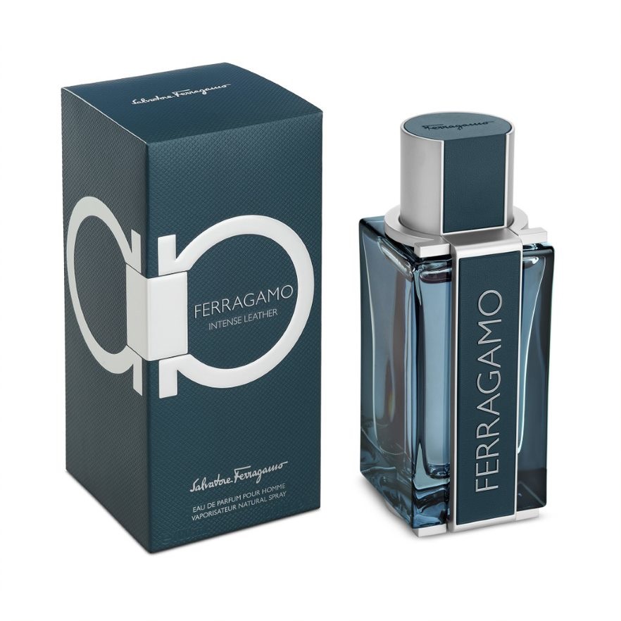 Salvatore Ferragamo Intense Leather Eau de Parfum Uomo 100 ml - Note di Mandarino, Pepe Rosa e Muschio di Quercia