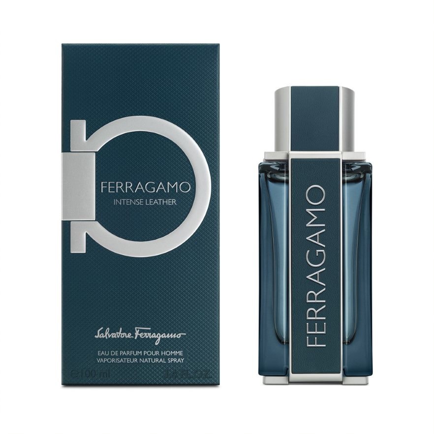 Salvatore Ferragamo Intense Leather Eau de Parfum Uomo 100 ml - Note di Mandarino, Pepe Rosa e Muschio di Quercia