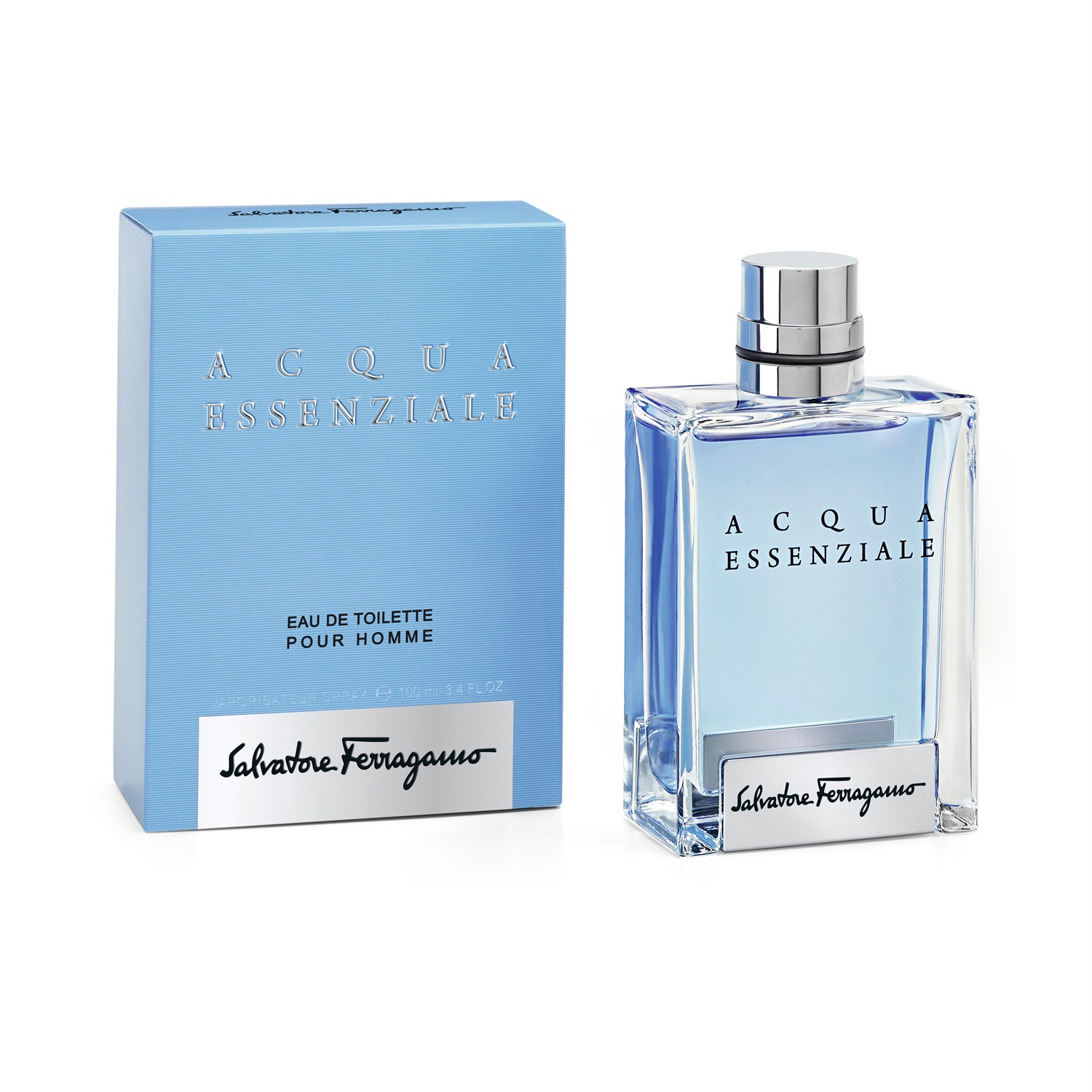 Salvatore Ferragamo Acqua Essenziale Eau de Toilette 100ml - Fragranza Aromatica Fougère per Uomo con Note di Menta e Foglia di Limone