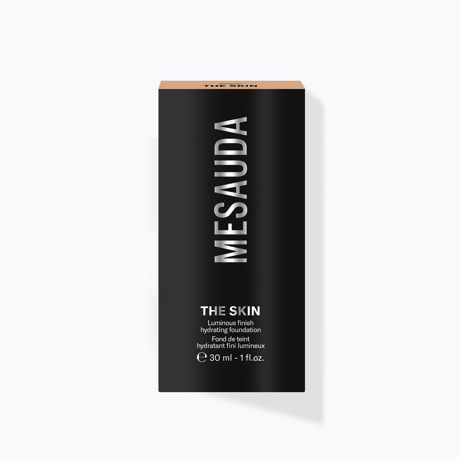 Mesauda The Skin Fondotinta Idratante 30 ml - Finish Luminoso, Texture Ultra Leggera, Copertura Media ad Alta, Effetto Second-Skin