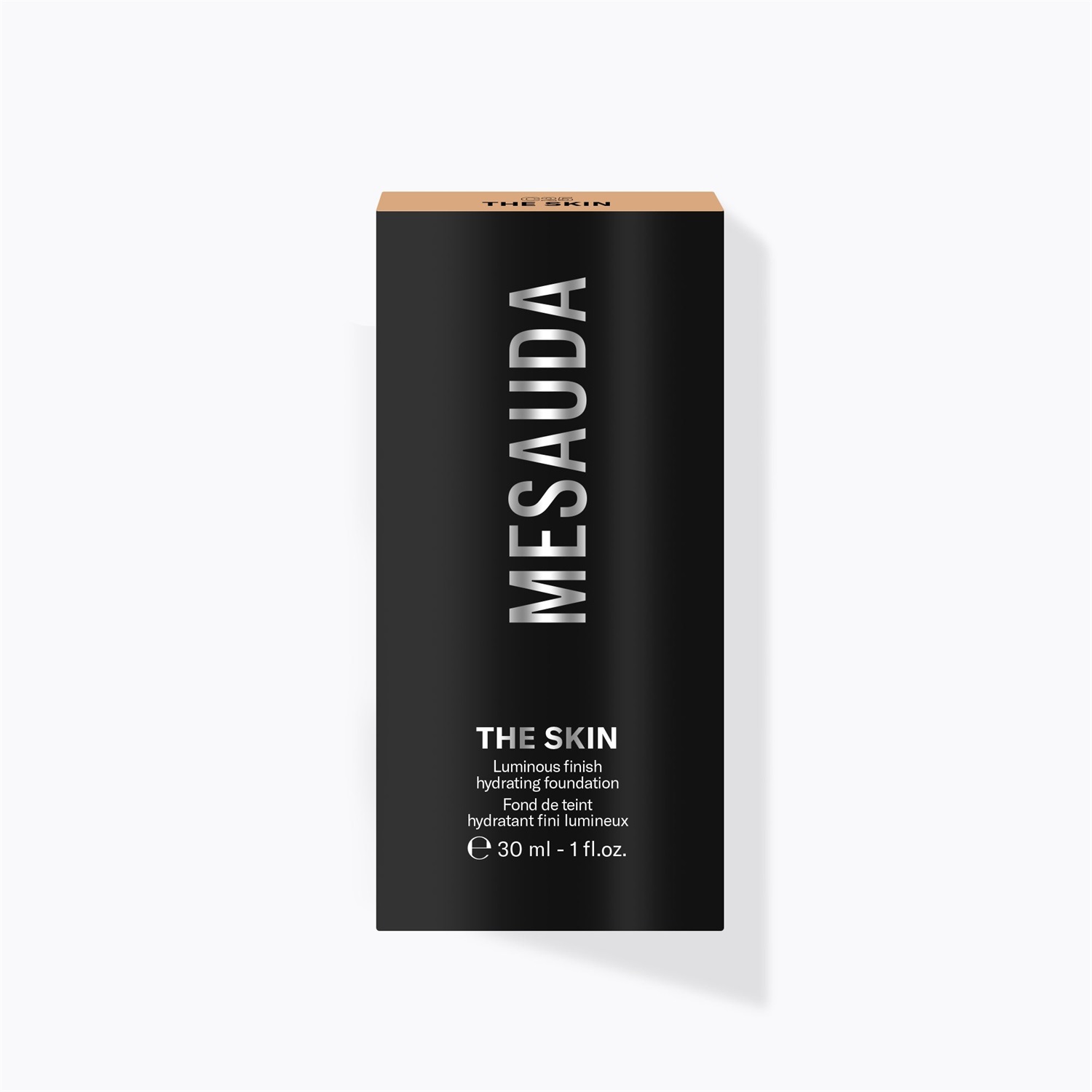 Mesauda The Skin Fondotinta Idratante Finish Luminoso - 30 ml, Texture Ultra Leggera, Coprenza Media ad Alta