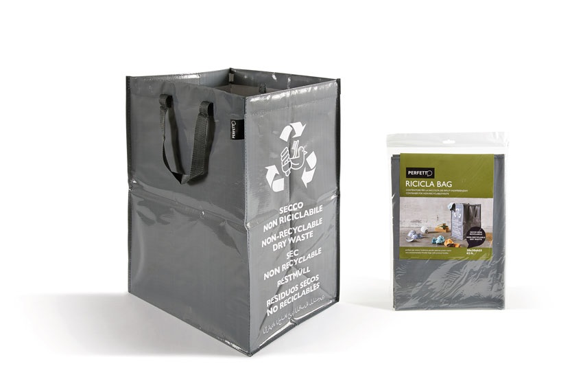Perfetto Cestino per Rifiuti Rettangolare Ricicla - Capacità 62 lt, Dimensioni cm 30x38xh55, Ideale per Secco Non Riciclabile