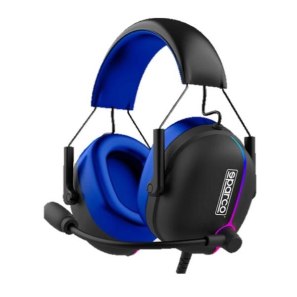 Celly SPHEADPHONEEVO Cuffie Over Ear Gaming Cablato con Microfono Regolabile e Luci LED RGB - Nero/Blu