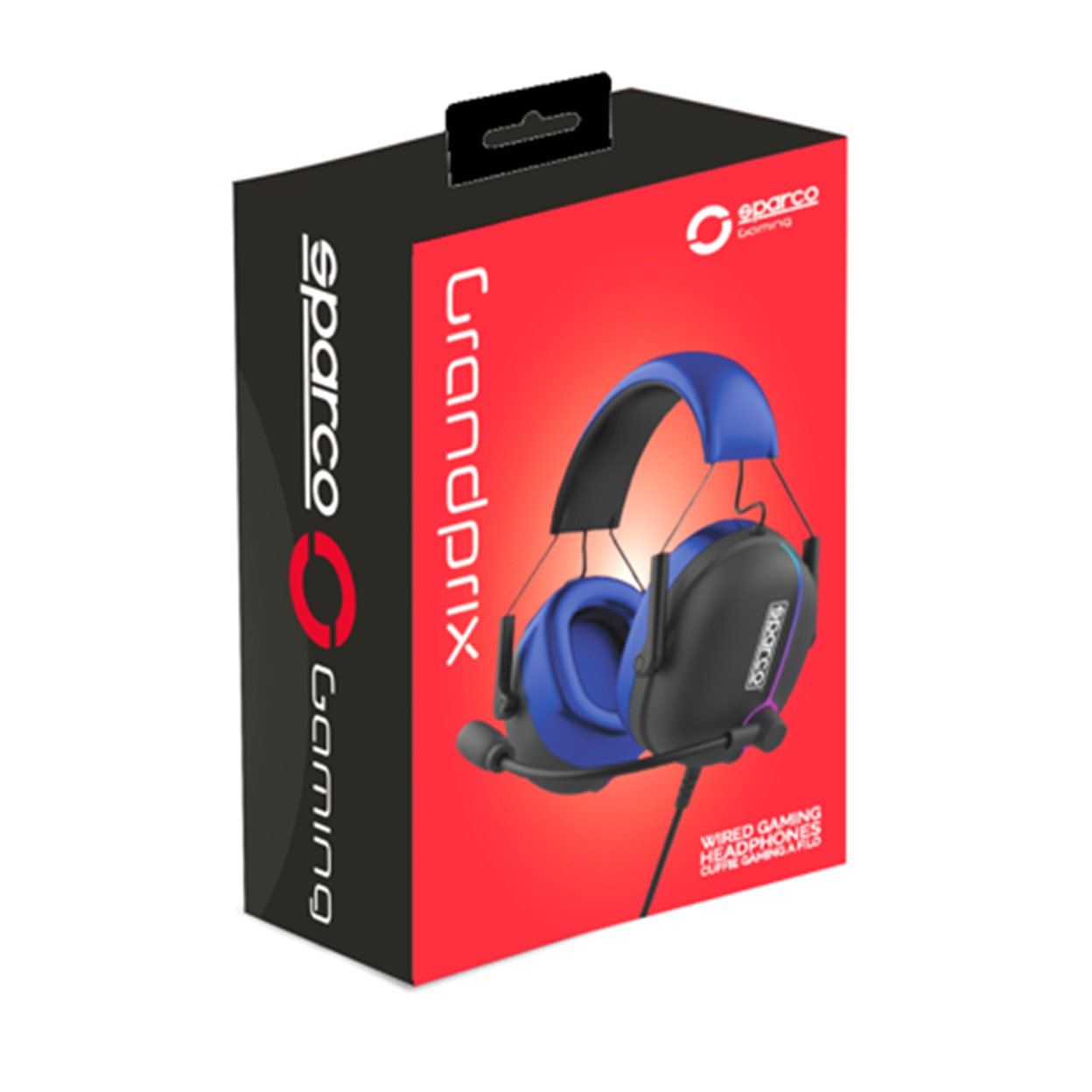Celly SPHEADPHONEEVO Cuffie Over Ear Gaming Cablato con Microfono Regolabile e Luci LED RGB - Nero/Blu