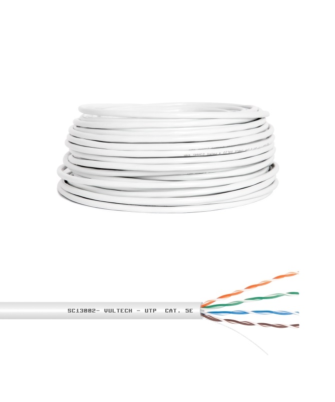 Vultech Matassa Lan 50 Mt - Cat. 5E UTP, 50 m, 24AWG, U/UTP, Bianco, Velocità fino a 1000 Mbit/s