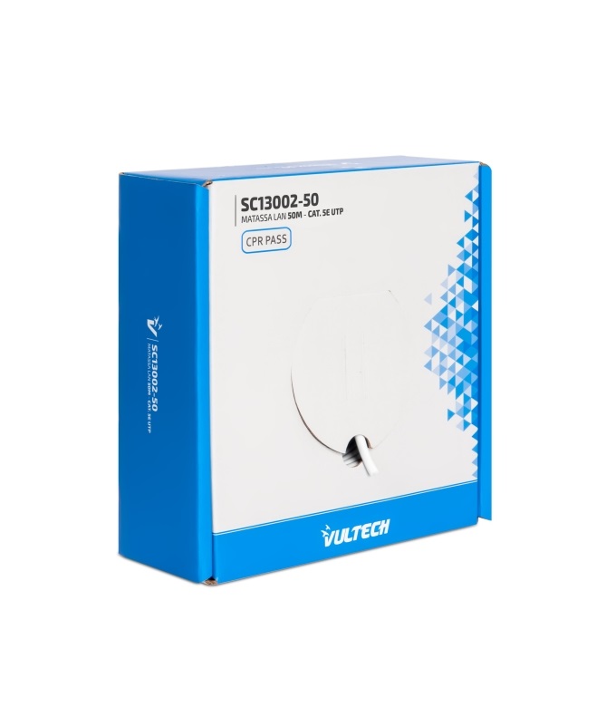 Vultech Matassa Lan 50 Mt - Cat. 5E UTP, 50 m, 24AWG, U/UTP, Bianco, Velocità fino a 1000 Mbit/s