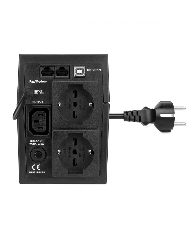 Vultech UPS1050VA-PRO Gruppo di Continuità Line Interactive 1,05 kVA 560 W con LCD, 2 Prese Bipasso/Schuko 1 IEC13