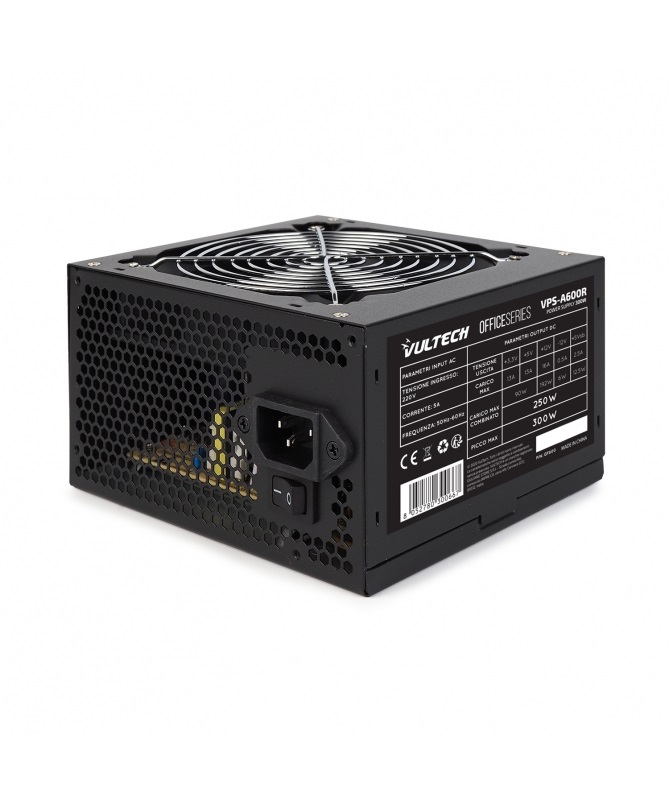 Vultech Alimentatore VPS-A600R 300W con Ventola da 12CM Termoregolata - Confezione Retail