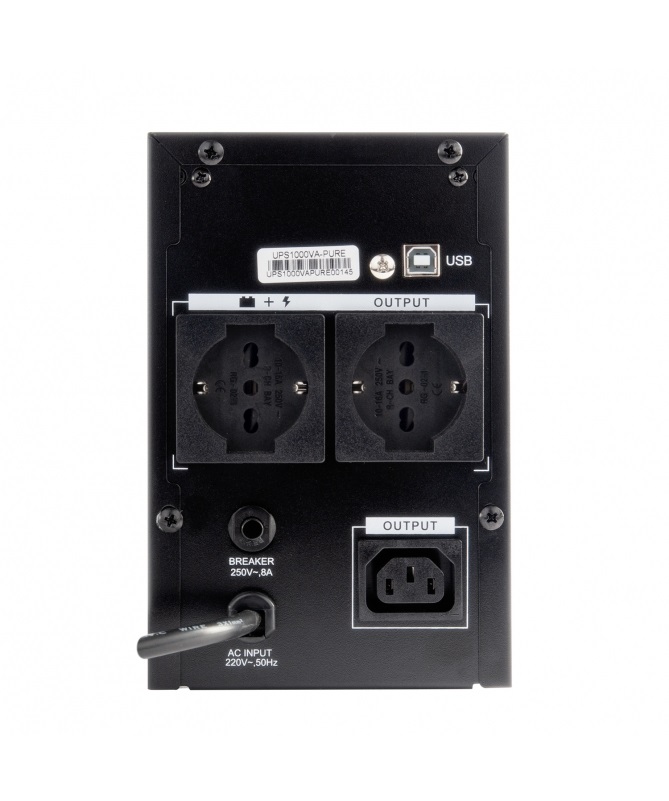 Vultech UPS1000VA-PURE gruppo di continuità (UPS) A linea interattiva 1 kVA 800 W 3 presa(e) AC