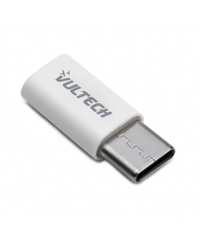 Vultech ADP-01P Adattatore Micro USB 2.0 a Type C - Trasmissione Dati - Bianco