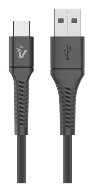 Vultech CS-TAC12BK Cavo USB-C to USB-C 1,2m 60W 3.0A in TPE Soft Touch - Compatibile con Smartphone, Tablet e Notebook