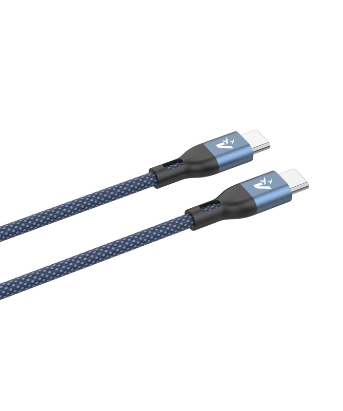 Vultech CS-NCC12BL Cavo Type-C to Type-C 1,2m Nylon Blu 60W 3.0A USB 2.0