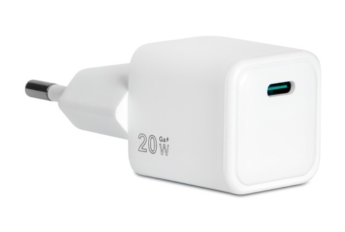 Vultech CC-120PDCUGWH Caricatore Universale 20W GaN USB-C/Type-C PD3.0 QC3.0 PPS per Smartphone e Tablet - Bianco, Dimensioni Compatte