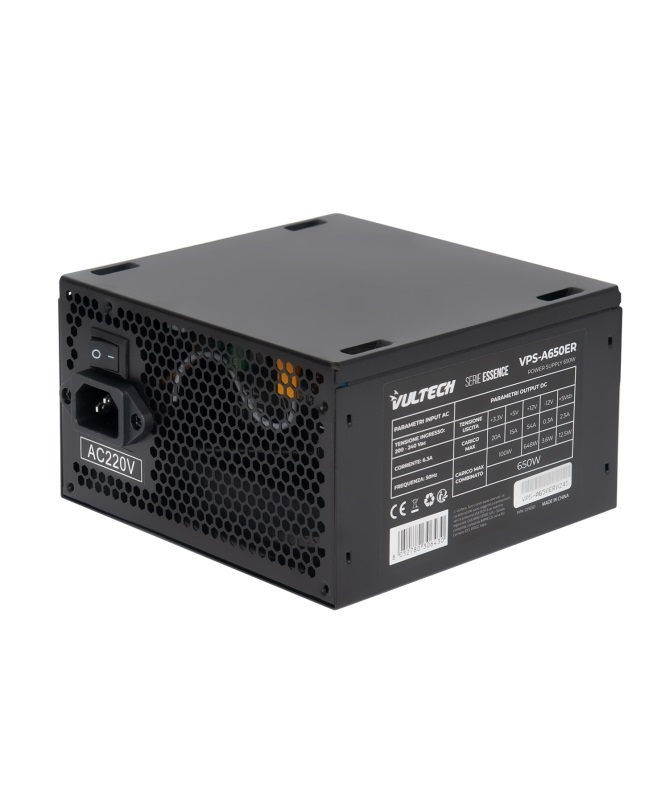 Vultech VPS-A650ER Alimentatore ATX 650W con Ventola da 12cm Termoregolata - Serie Essence