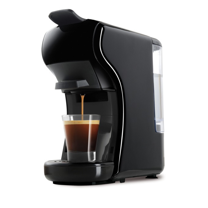 DCG ES6517 - Macchina da Caffè Universale 1450W, 19 Bar, Serbatoio 0,6L, Compatibile con Capsule e Cialde, Colore Nero e Arancio