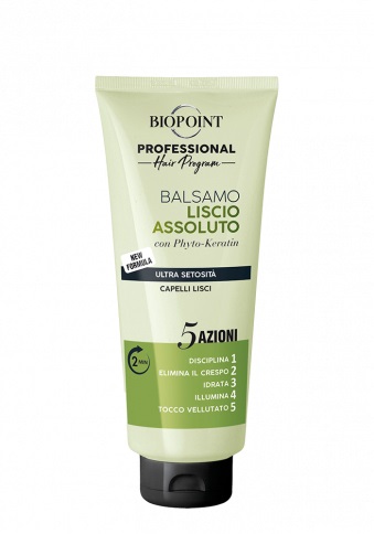 Biopoint Balsamo Liscio Assoluto 350 ml con Phyto-Keratin - Idratante e Anti-Crespo