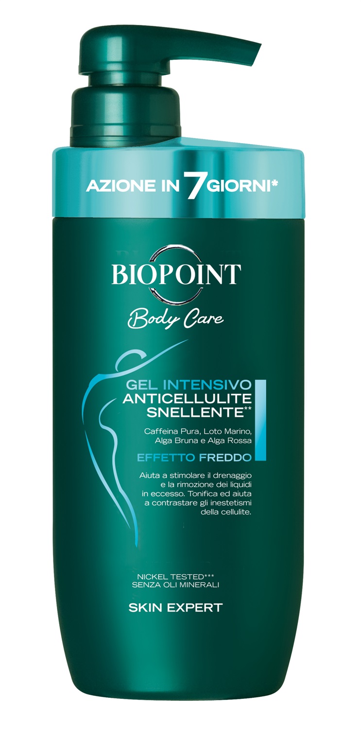 Biopoint Gel Intensivo Anticellulite Snellente 500ml - Rassodante, Drenante e Tonificante con Caffeina Pura e Loto Marino