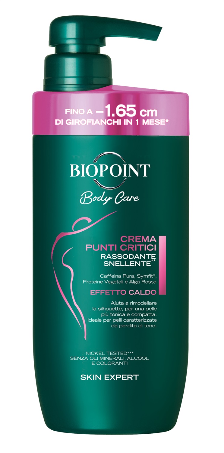 Biopoint Crema Corpo Punti Critici Rassodante Snellente 400 ml - Tonificante per Addome, Fianchi, Interno Coscia e Braccia
