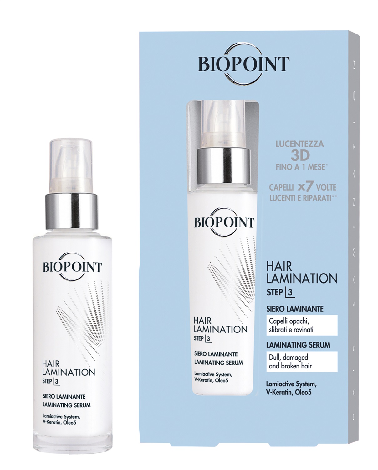 Biopoint Siero Laminante 50ml - Nutriente e Protettivo per Capelli Rovinati e Fragili con Lucentezza Effetto Specchio