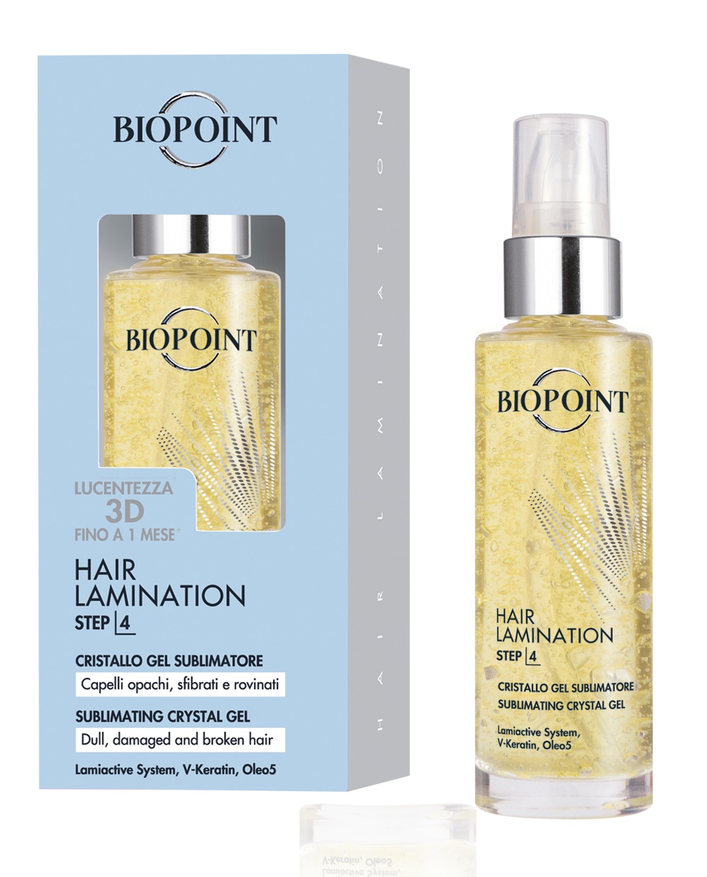Biopoint Hair Lamination Cristallo Gel Sublimatore 50 ml - Gel per Capelli Rovinati e Fragili, Lucentezza Effetto Specchio, Azione Termo-protettiva