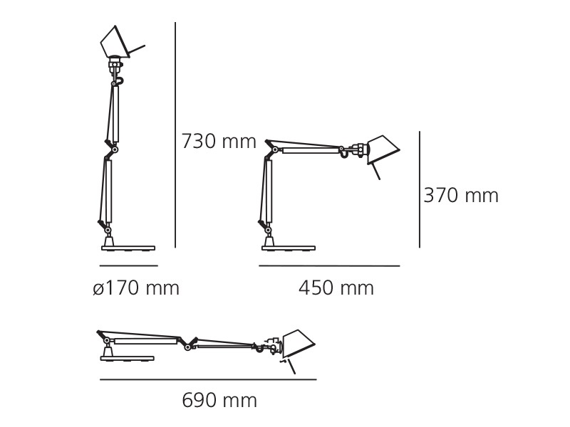 Artemide Lampada da Tavolo Tolomeo Micro - Alluminio con Bracci Mobili e Diffusore Anodizzato