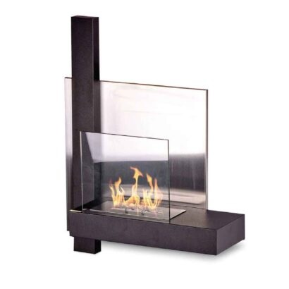 Divina Fire Camino a Bioetanolo Vienna - Biocamino da Parete in Acciaio Inox, 3,5 kW, Dimensioni L65 x H75 x P23 cm