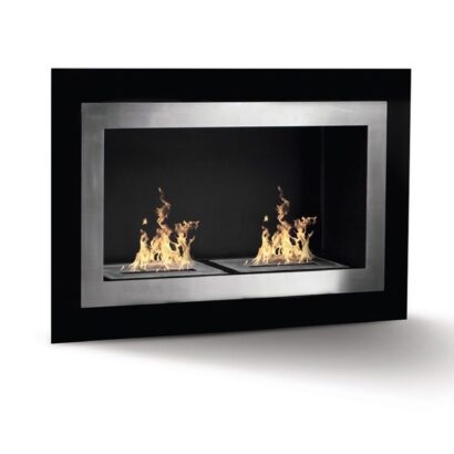 Divina Fire Camino a Bioetanolo PECHINO - Incasso da Parete, Acciaio Inox, 3,5 kW, Ecologico