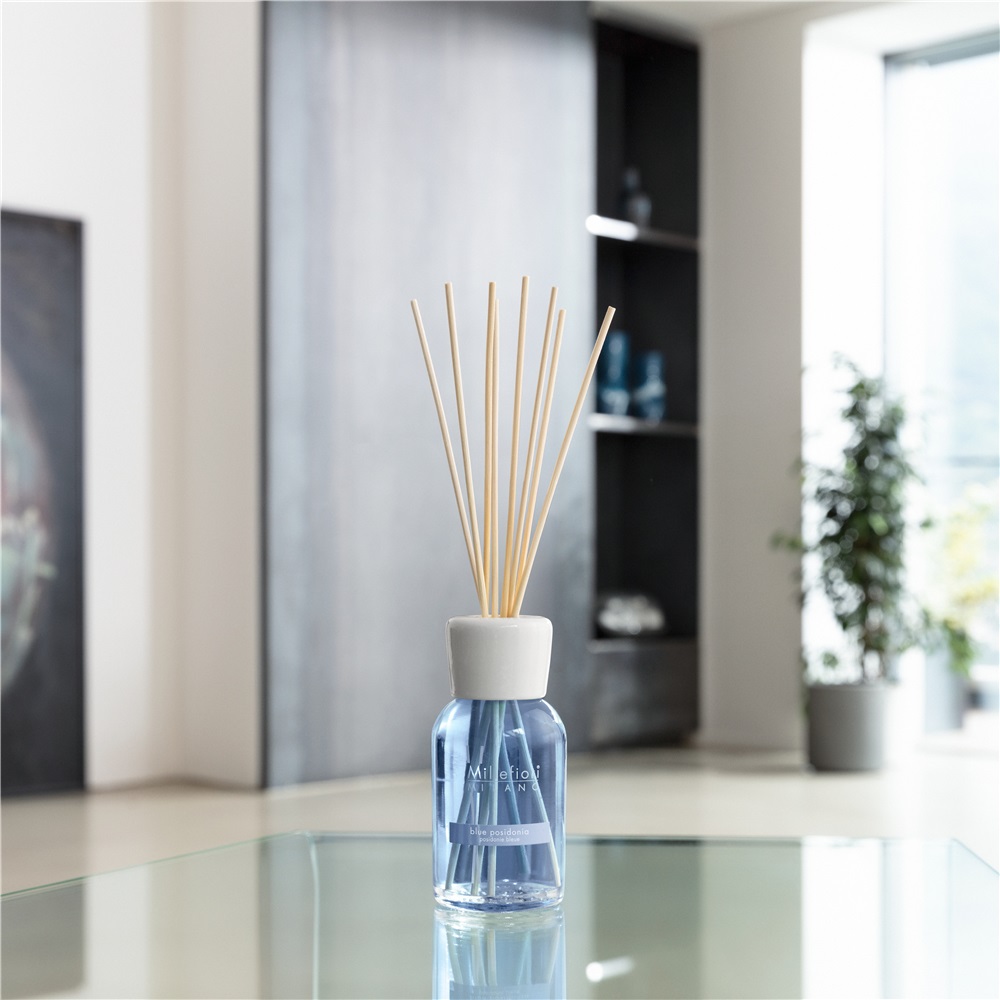 Millefiori Diffusore a Bastoncino 100 ml Blue Posidonia - Fragranza Acquatica con Note di Giacinto e Yuzu