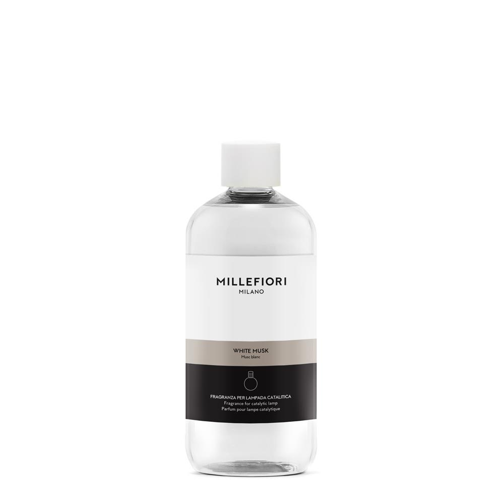 Millefiori Milano Ricarica Lampada Catalitica 500ml White Musk - Profumo per Ambienti con Note di Fiori Bianchi e Fava Tonka