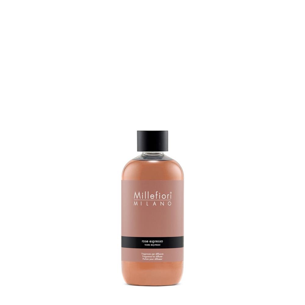 Millefiori Milano Ricarica Diffusore a Bastoncini 250 ml - Fragranza Rose Espresso con Note Floreali e di Caffè