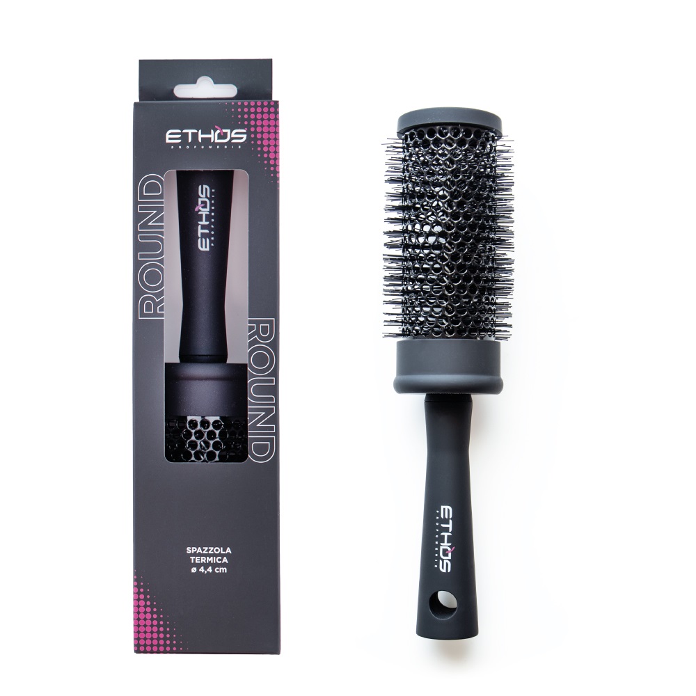 Ethos Profumerie Spazzola Termica Tonda 4,4 cm - Setole in Nylon Arrotondato per Styling con Boccoli e Onde