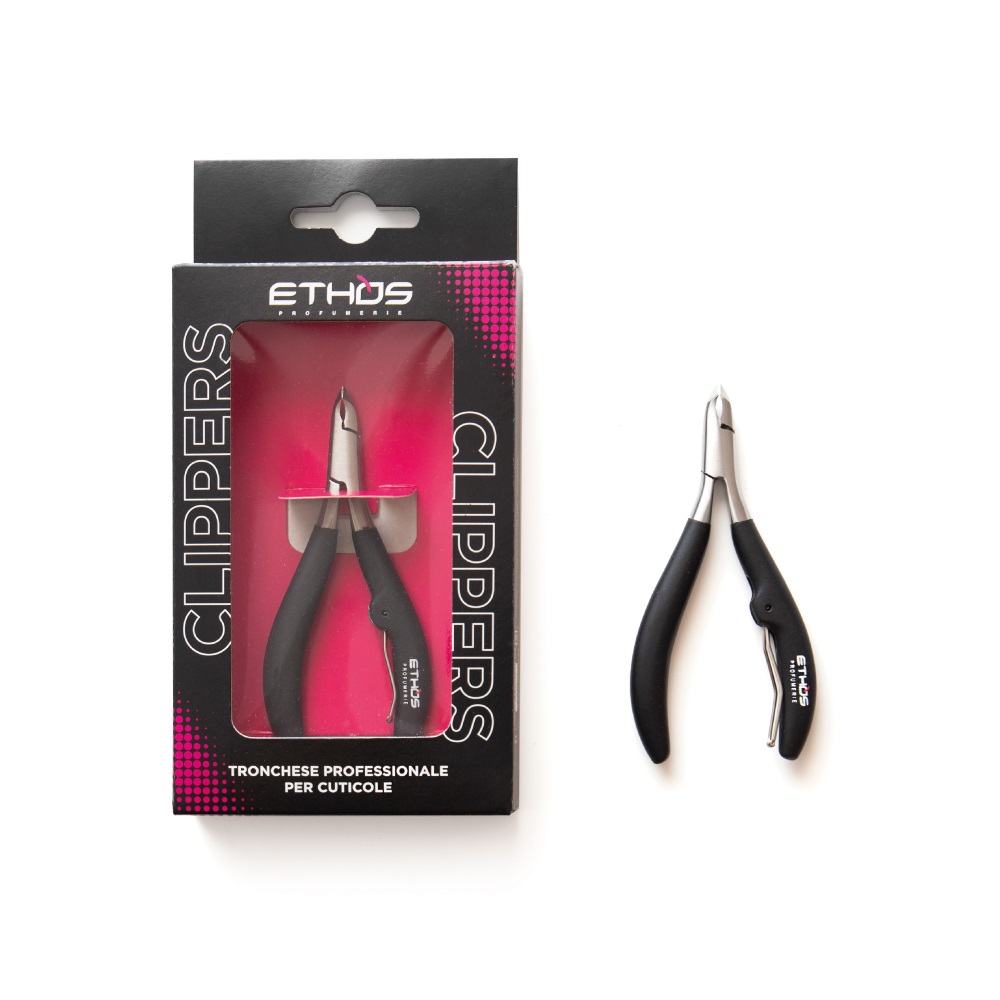 Ethos Tronchese Nero Professionale per Cuticole in Acciaio Inox - 10 cm