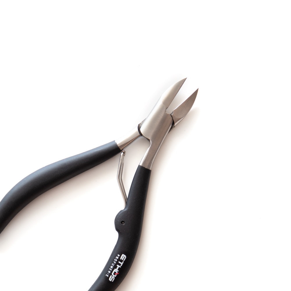 Ethos Elite Tronchese Nero Professionale per Unghie in Acciaio Inox - 12 cm, Alta Precisione per Unghie Dure