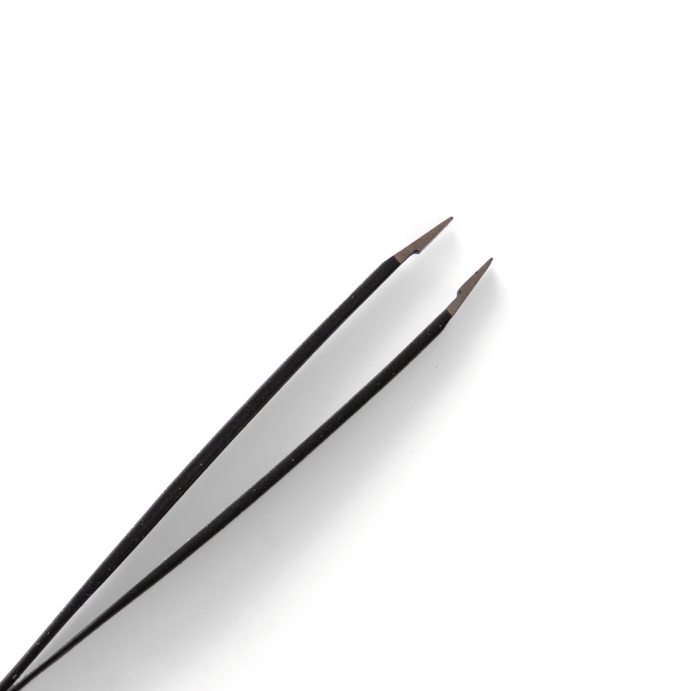 Ethos Profumerie Pinzetta Professionale Nera Punta Retta - Ideale per Prelevare Peli senza Irritare la Pelle