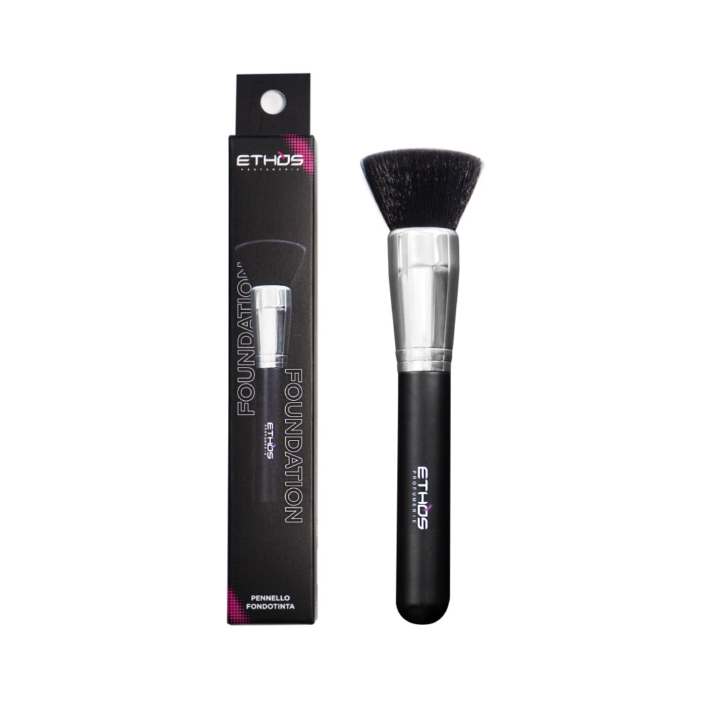 Ethos Profumerie - Pennello Fondotinta Professionale per Mousse e Fondotinta Fluido o Compatto con Design per Rilascio Misurato e Effetto Make-up ad Alta Definizione
