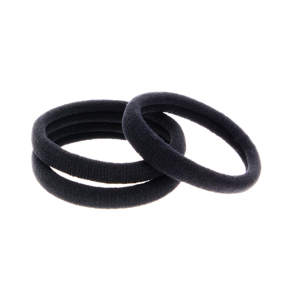 Ethos Flexy - Set di 3 Elastici Neri per Capelli Resistenti e Flessibili