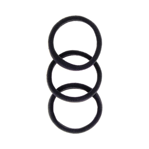 Ethos Flexy - Set di 3 Elastici Neri per Capelli Resistenti e Flessibili