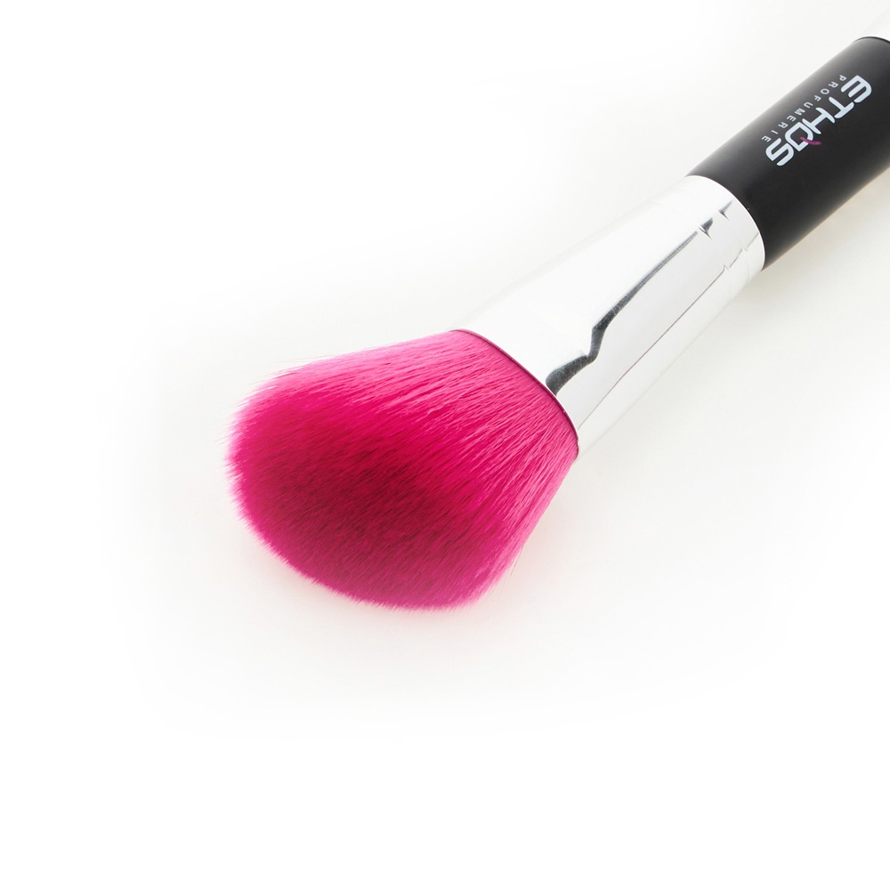 Ethos Profumerie Double - Pennello Make-up Viso Doppio con Setole Morbide e Resistenti