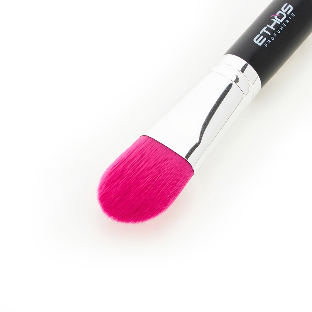 Ethos Profumerie Double - Pennello Make-up Viso Doppio con Setole Morbide e Resistenti