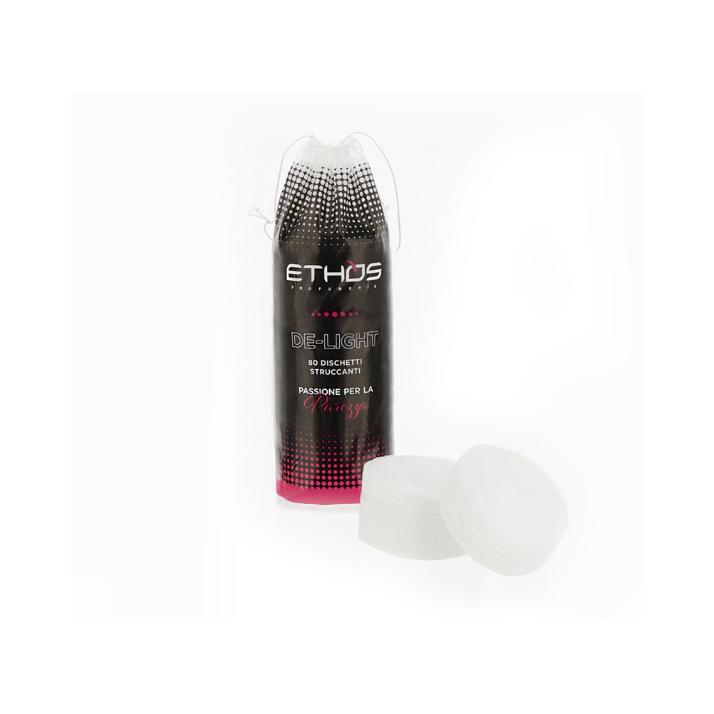 Ethos Profumerie De-Light - Pack 80 Dischetti Struccanti in Cotone Ipoallergenico con Lati Complementari