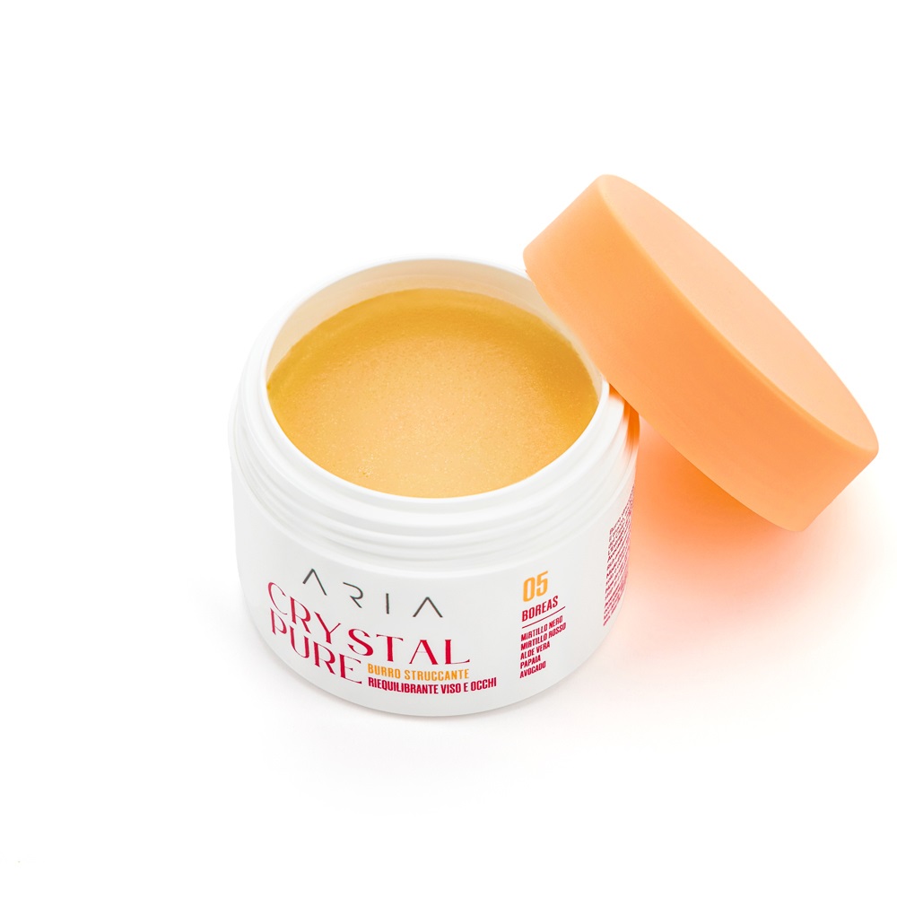 Aria Crystal Pure Burro Struccante Riequilibrante Viso e Occhi 100ml - Profumazione Fruttata, Rimuove Trucco Waterproof