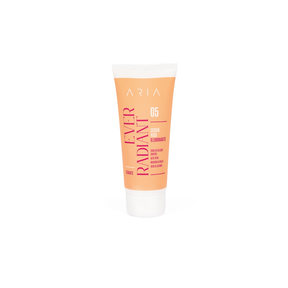 ARIA Ever Radiant Scrub Viso Illuminante 100ml - Esfoliante e Nutriente con Semi di Jojoba e Fiori di Ciliegio Sakura