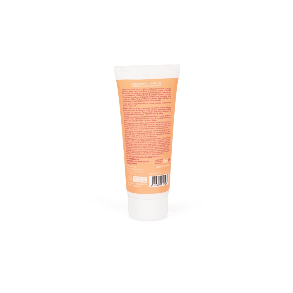 ARIA Ever Radiant Scrub Viso Illuminante 100ml - Esfoliante e Nutriente con Semi di Jojoba e Fiori di Ciliegio Sakura
