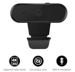 Nilox NXWCA02 Webcam 4K con Microfono Interno, 8 MP, 3840 x 2160 Pixel, 30 fps, USB 2.0, Compatibile con Windows, Linux e Mac OS, Nero