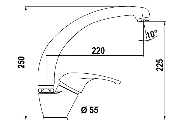 SCHOCK Miscelatore Omega Alto Monocomando Cromato con Canna Conica e Rotazione 360° - SXOMEGA80