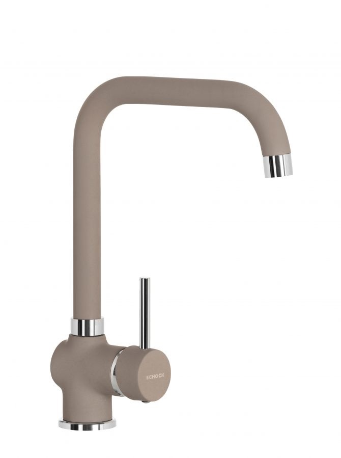 SCHOCK SXTIME42 Miscelatore Cucina Monocomando con Canna a Ponte Grigio Tortora - Altezza 33,2 cm, Rotazione 360°