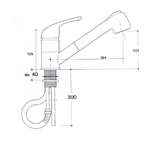 SCHOCK Miscelatore Omega con Doccetta Estraibile, Monocomando, Bianco Assoluto, Bocca Girevole 360°