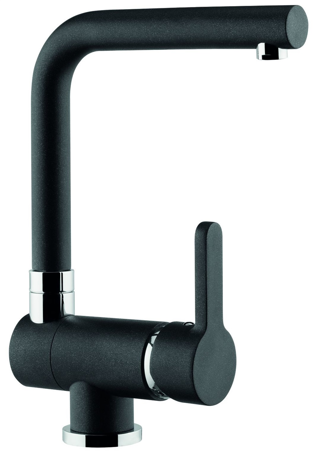 Schock SXWINLBK Miscelatore Cucina Monocomando Sottofinestra Canna ad L Abbattibile Nero con Rotazione 360°