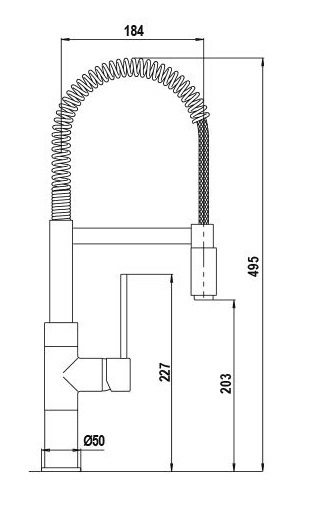 Schock SXSOFT80 Miscelatore Cucina Monocomando con Doccetta Estraibile, Bocca a Molla e Asta Orientabile, Cromo